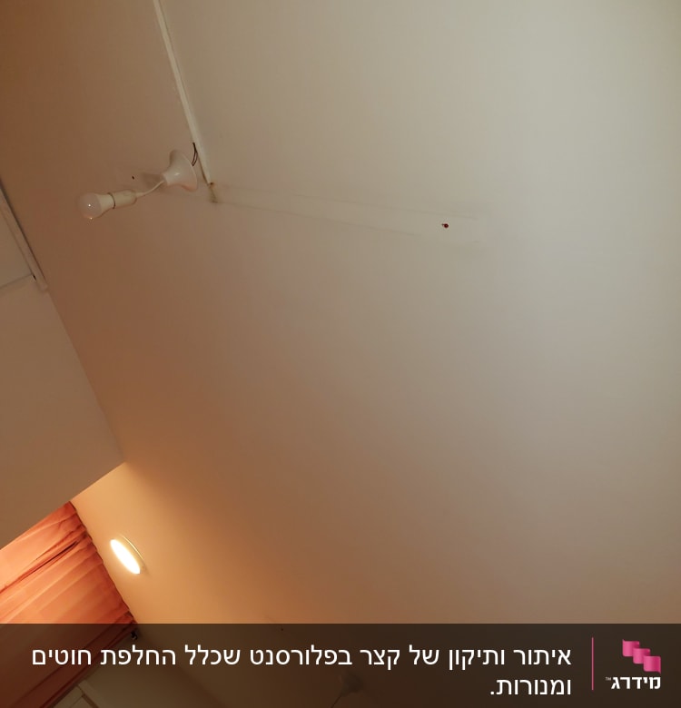 שתי נורות חשמליות תלויות מהתקרה